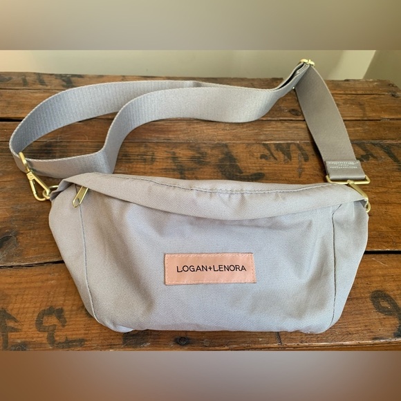 Logan+Lenora Handbags - Logan and Lenora belt bag canvas tan/gray stone fanny pack